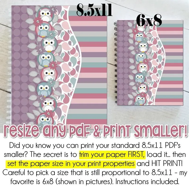 OWL Color Pack {Alternate Covers/Accessories for Planners/Journals} PRINTABLE