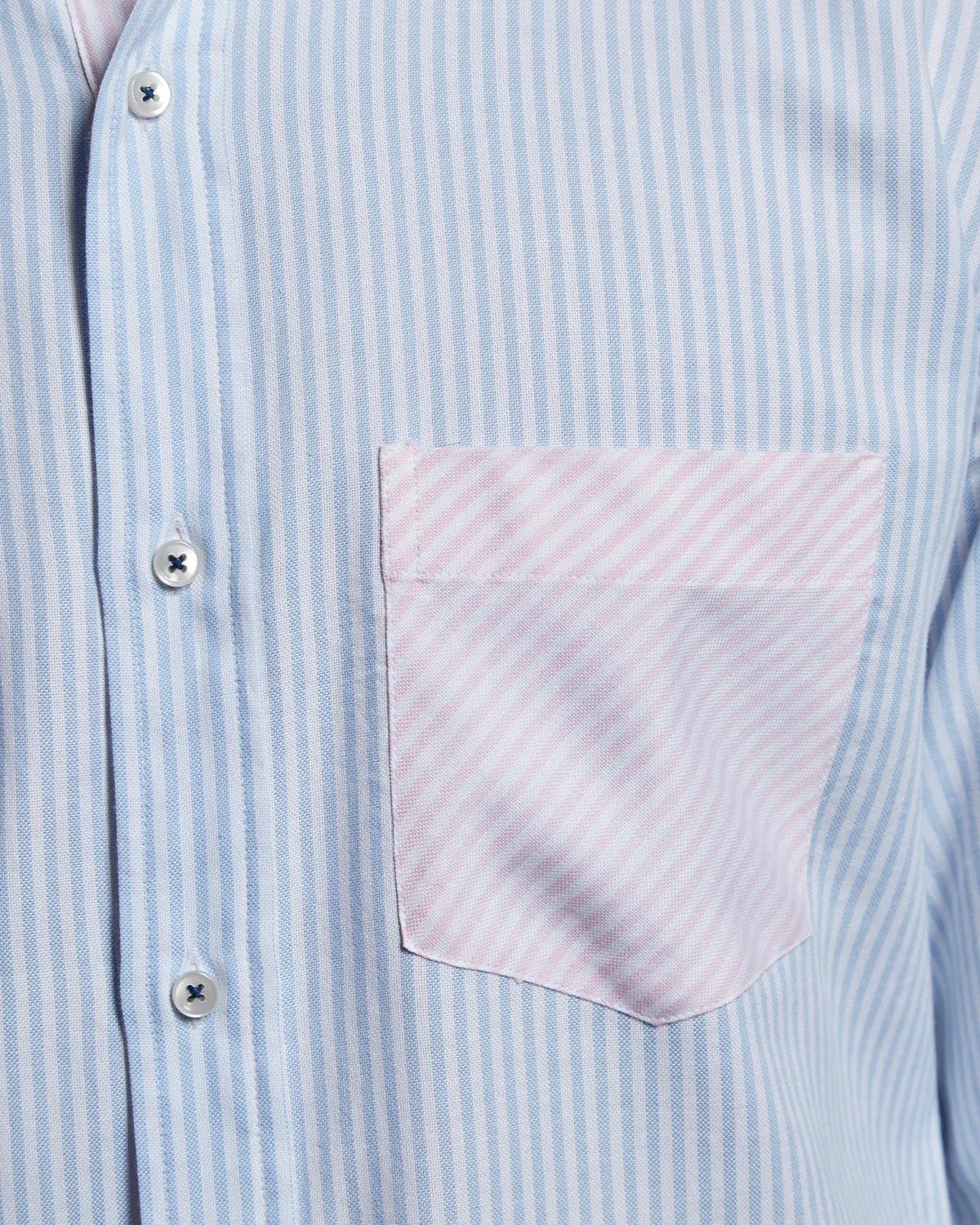 Oxford Striped Shirt - Pink & Light Blue