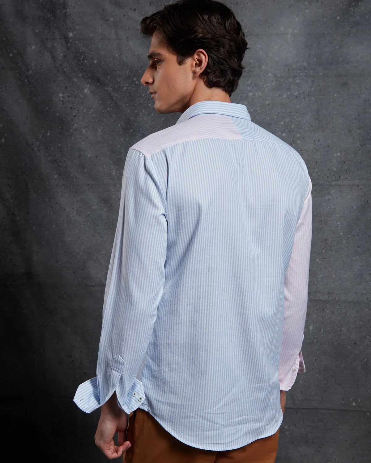 Oxford Striped Shirt - Pink & Light Blue