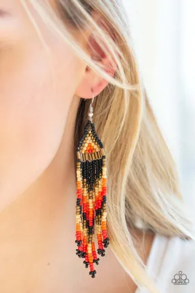 Paparazzi Accessories  - Colors Of The Wind #E160 Peg - Black Earrings