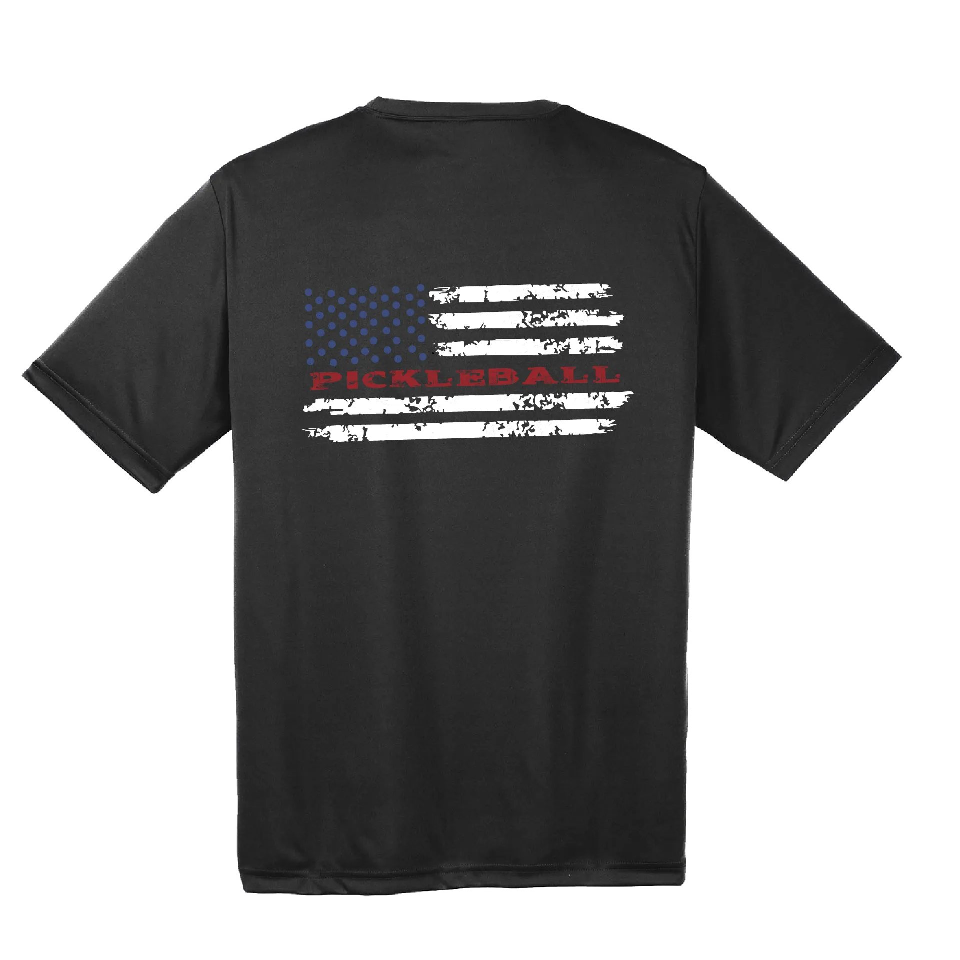 Pickleball Flag Horizontal (Customizable) | Men's Short Sleeve Athletic Shirt | 100% Polyester