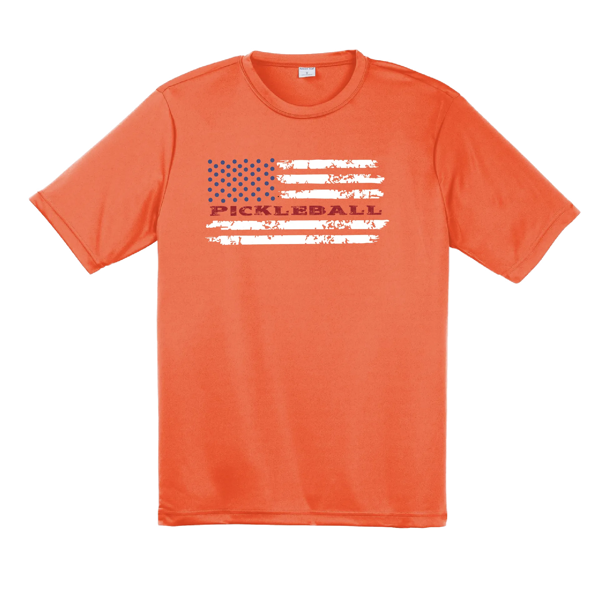 Pickleball Flag Horizontal (Customizable) | Men's Short Sleeve Athletic Shirt | 100% Polyester