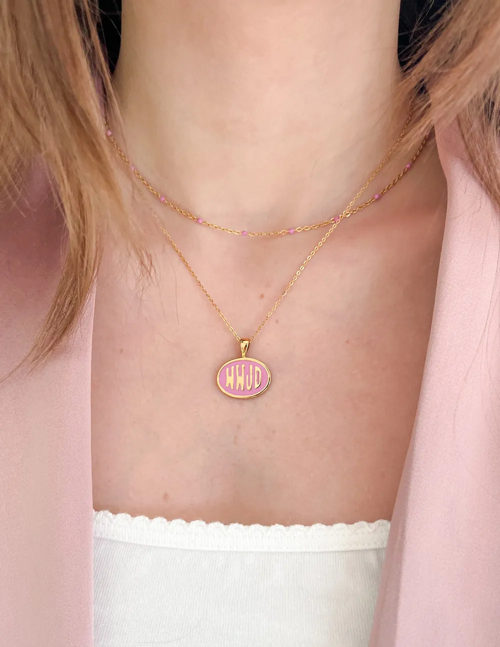 Pink WWJD Necklace Set