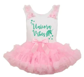 Popatu Baby Girls & Little Girl's Unicorn Vibes Ruffle Dress