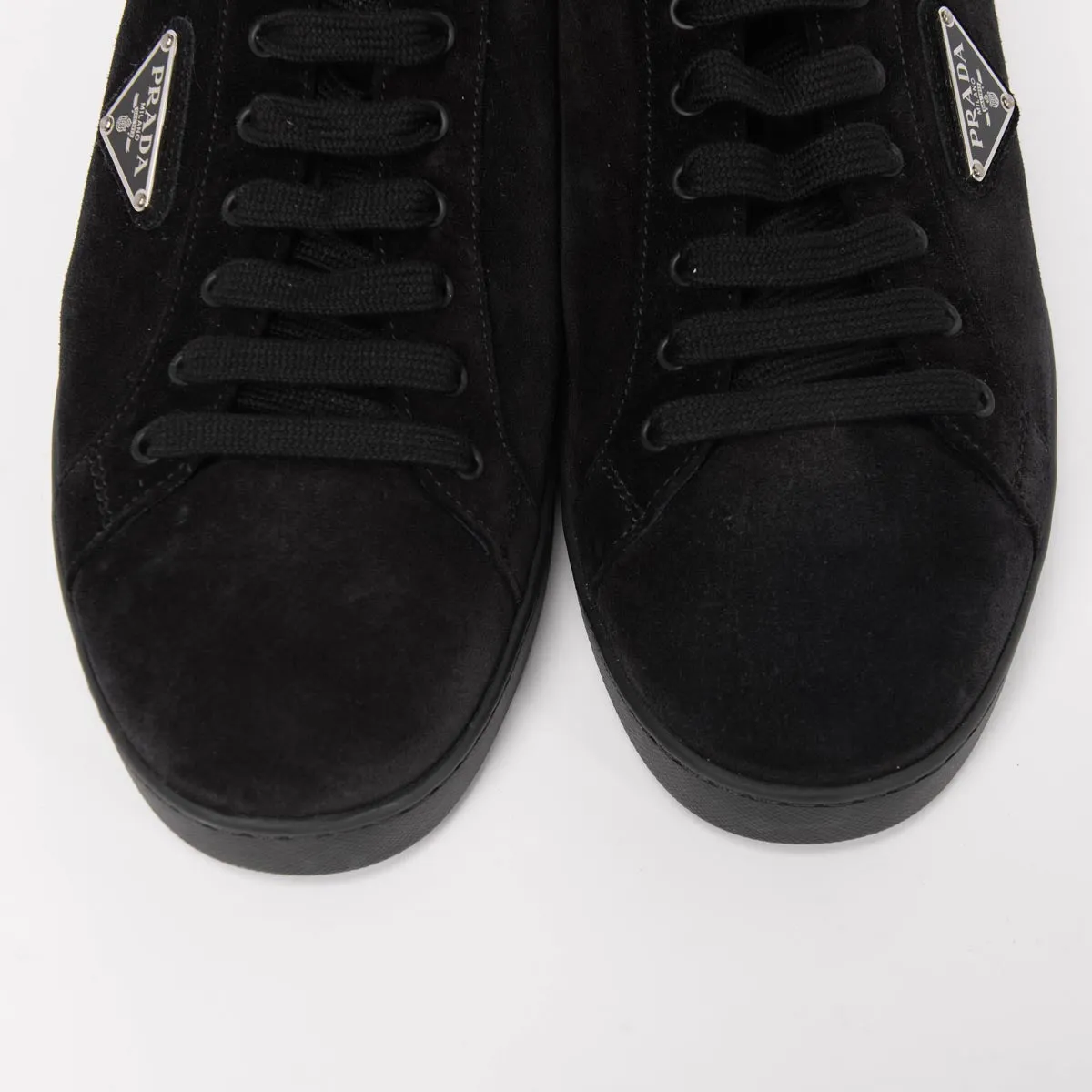 Prada Black Suede Low Top Sneakers 8