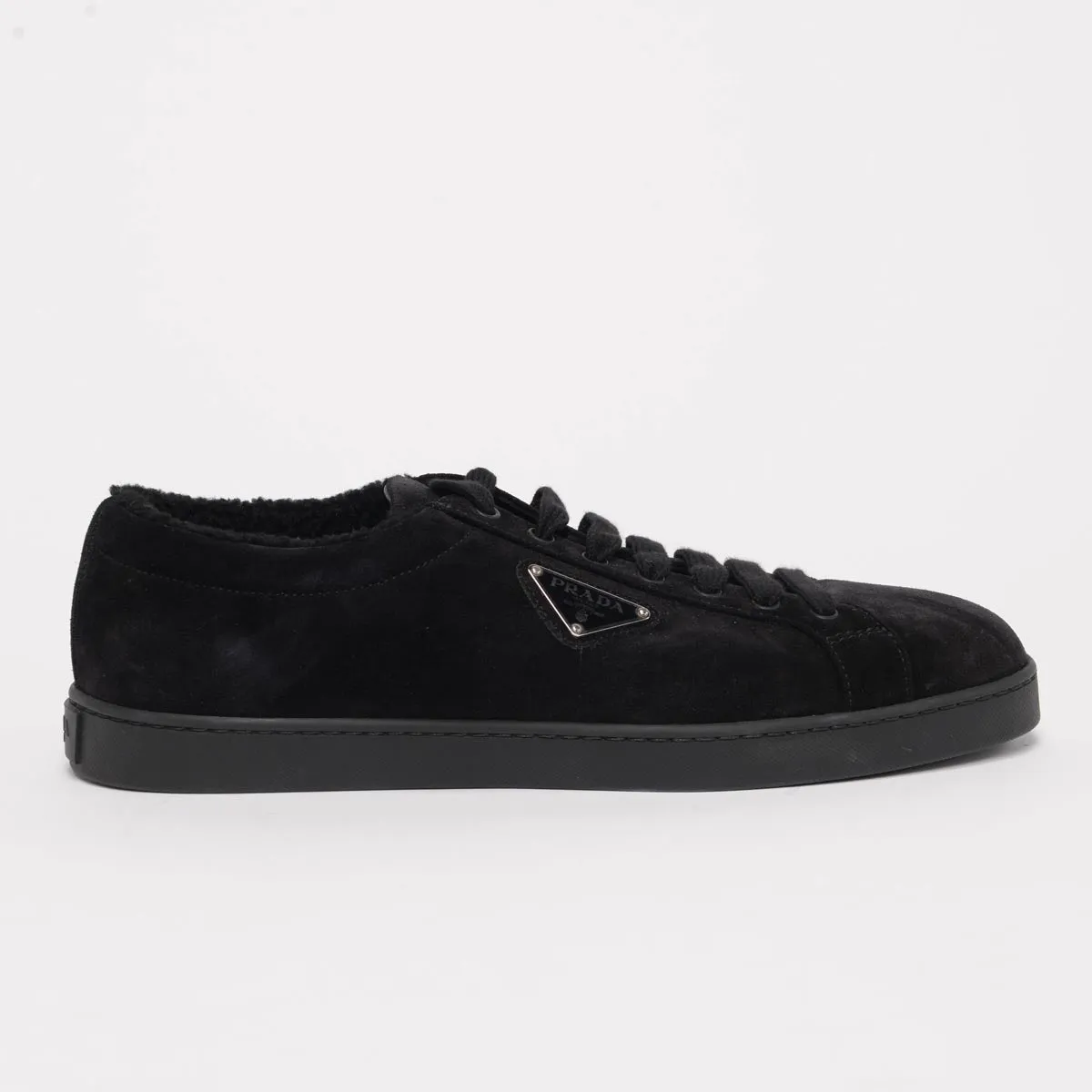 Prada Black Suede Low Top Sneakers 8