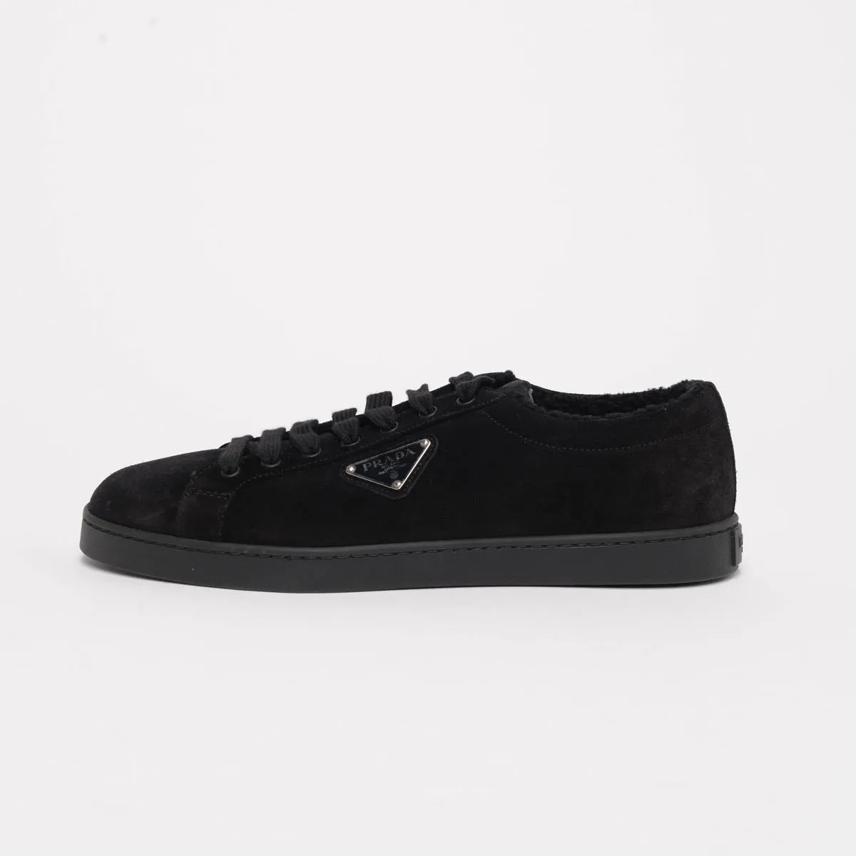 Prada Black Suede Low Top Sneakers 8