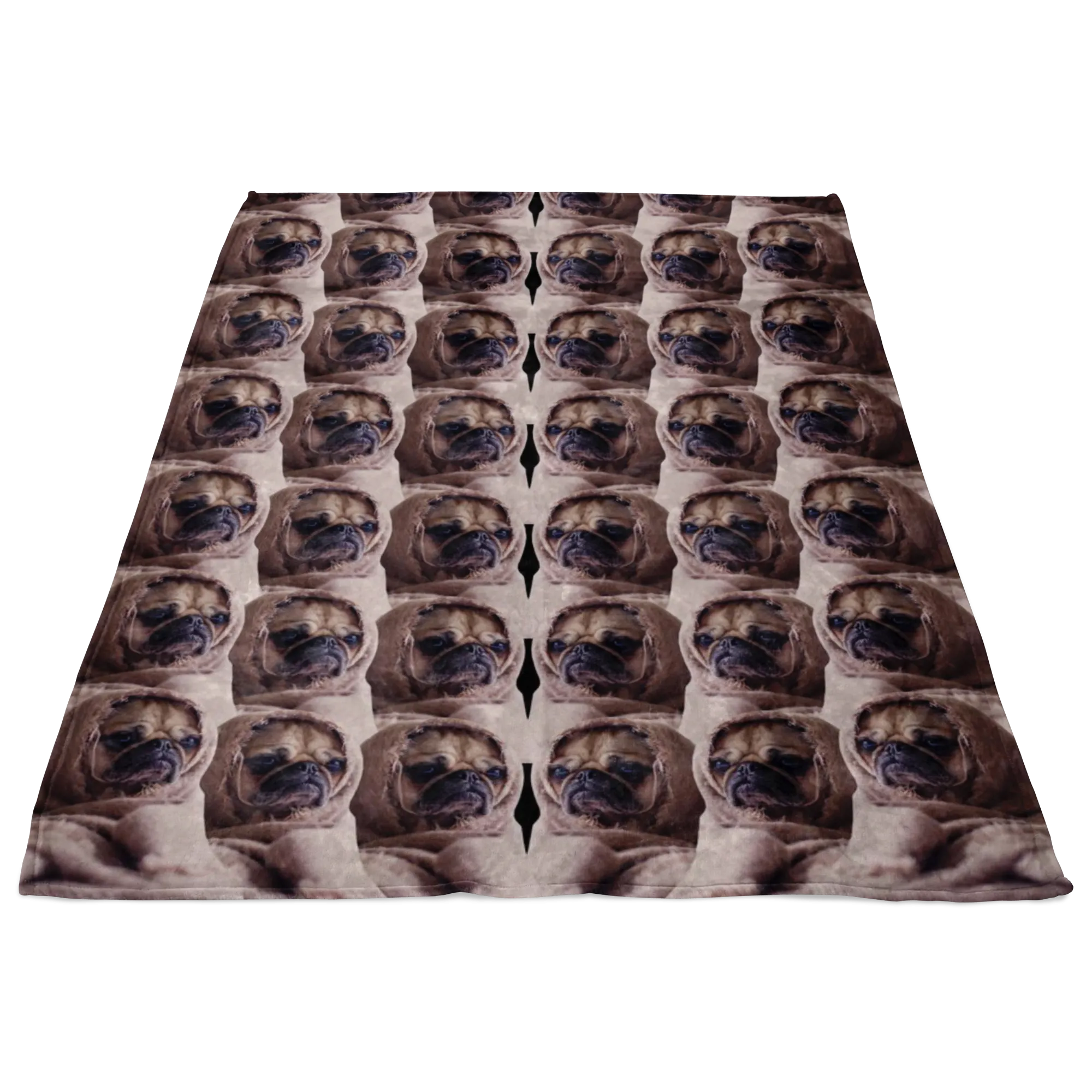 Pugs wrapped in a blanket fleece blanket