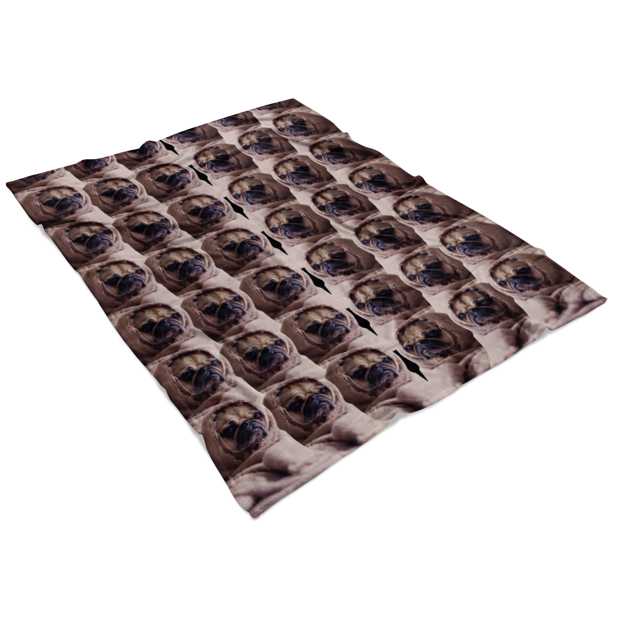 Pugs wrapped in a blanket fleece blanket