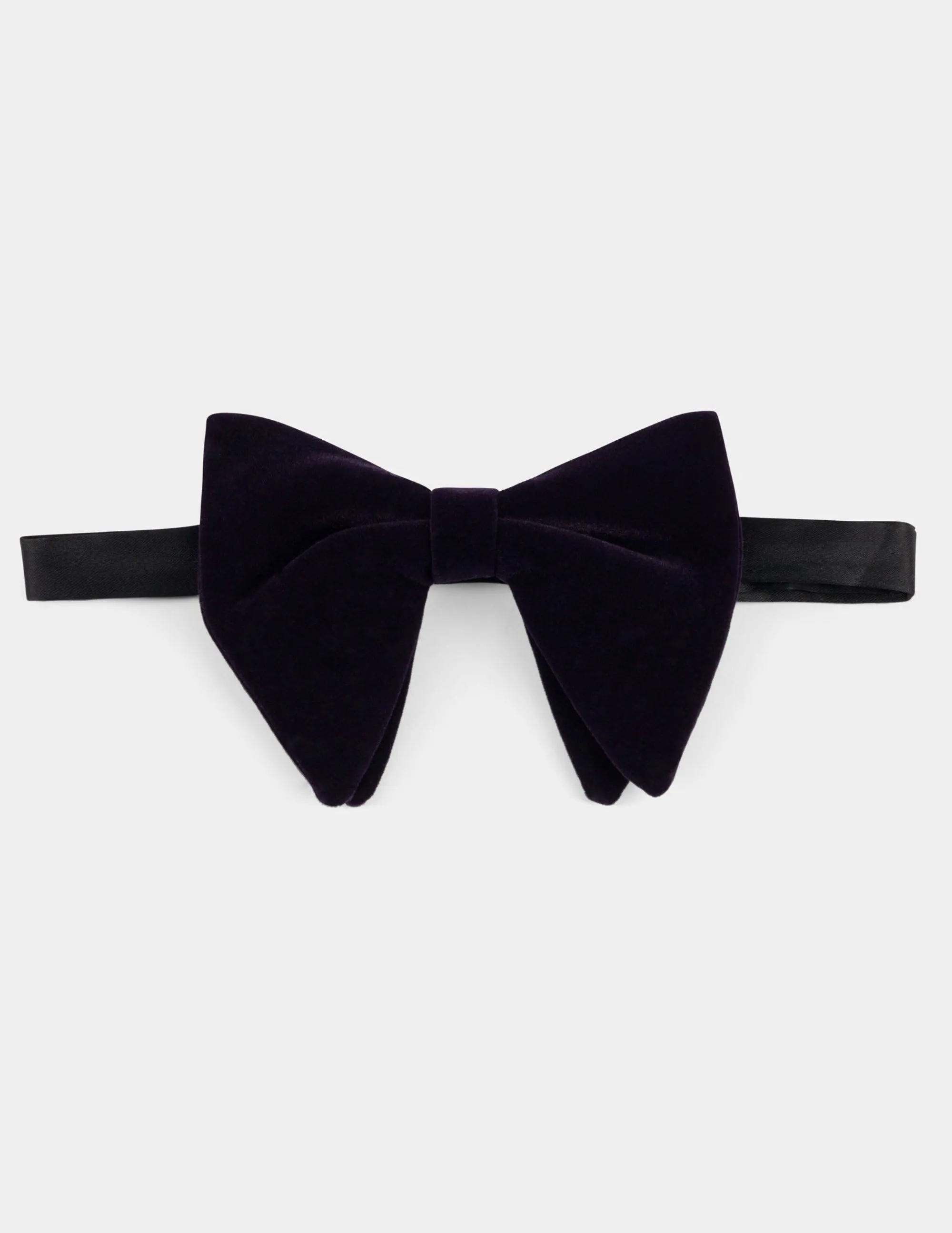 Purple Velvet L Bow Tie