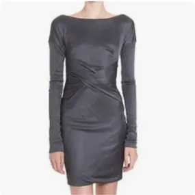 Rag andBone gray and black pleated waist dress