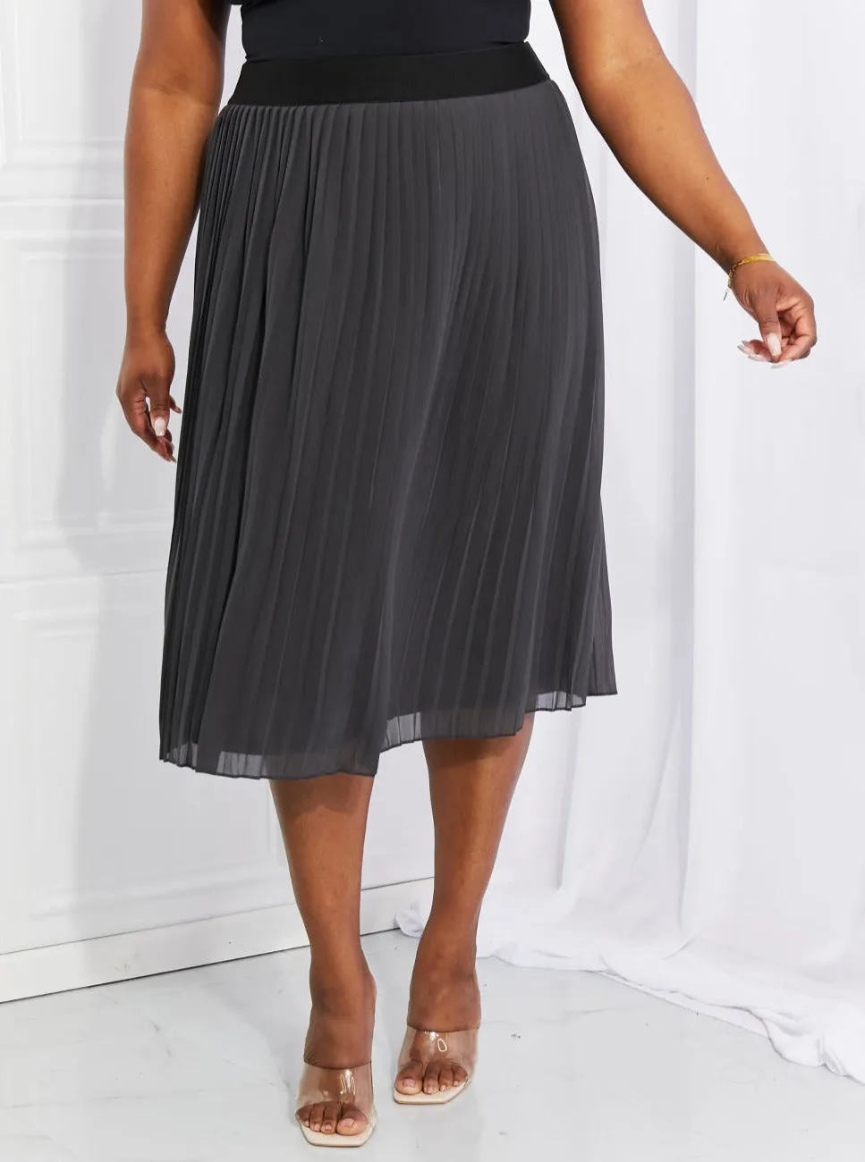 Romantic At Heart Pleated Chiffon Midi Skirt (Online Exclusive)