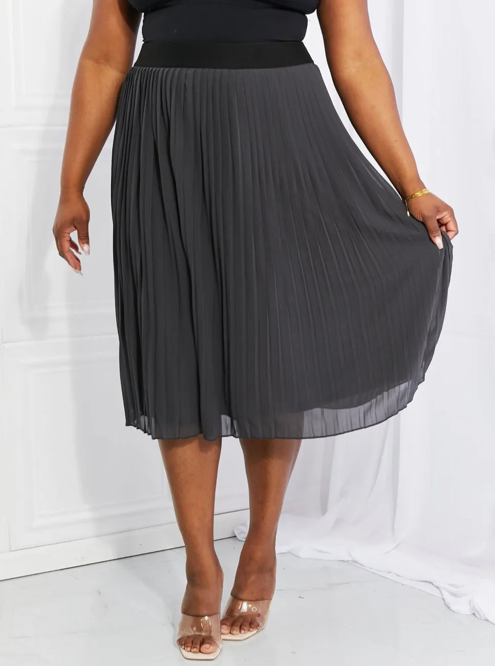 Romantic At Heart Pleated Chiffon Midi Skirt (Online Exclusive)