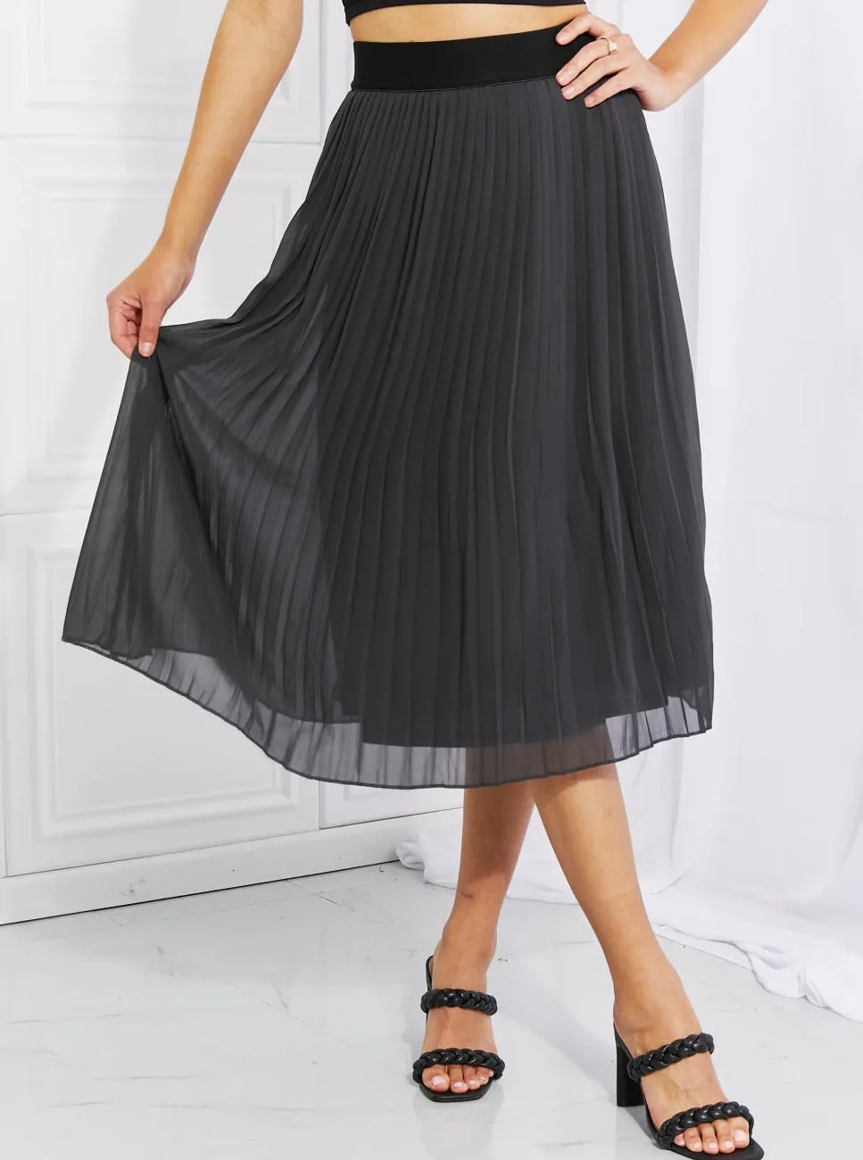 Romantic At Heart Pleated Chiffon Midi Skirt (Online Exclusive)