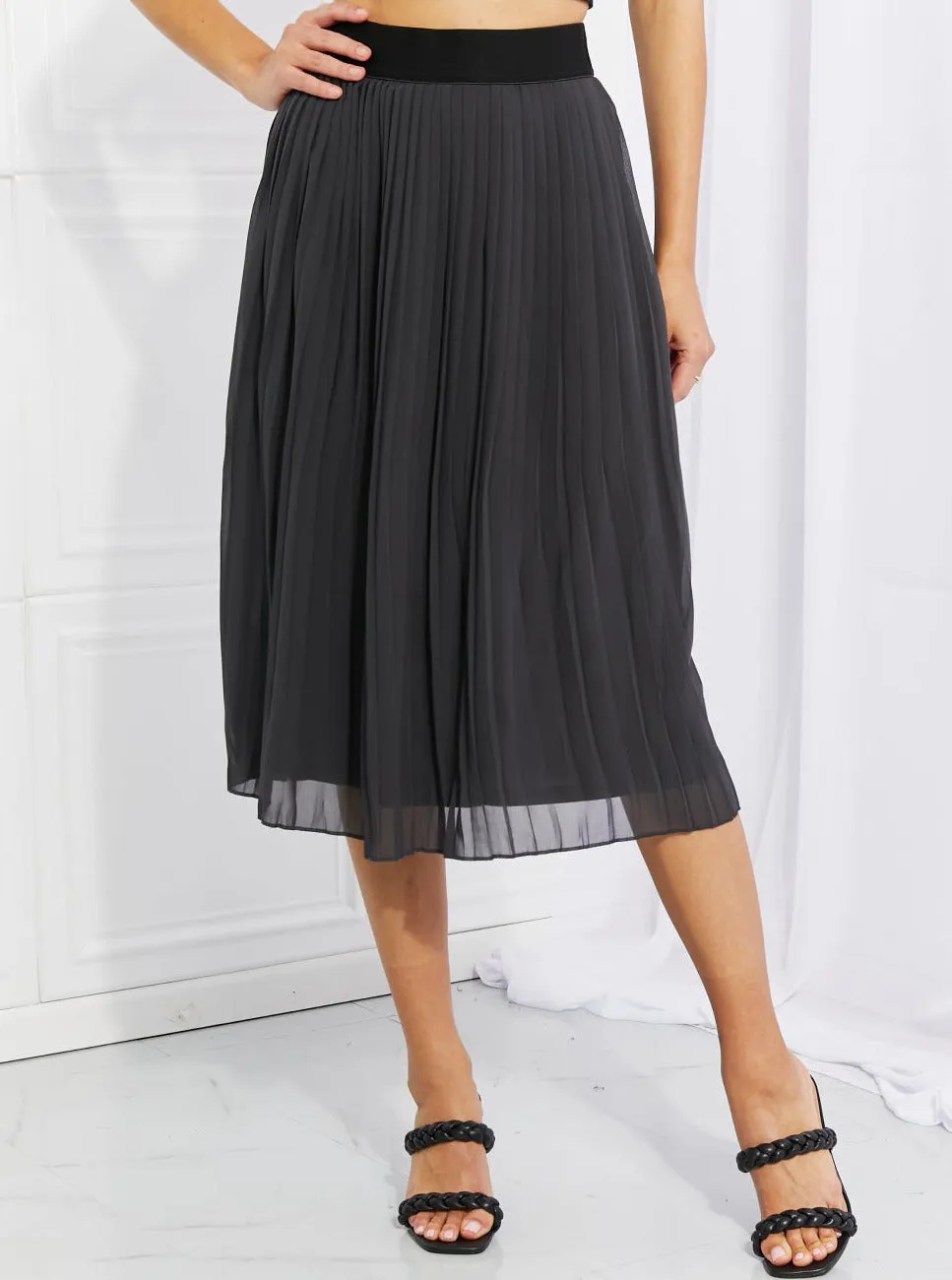 Romantic At Heart Pleated Chiffon Midi Skirt (Online Exclusive)