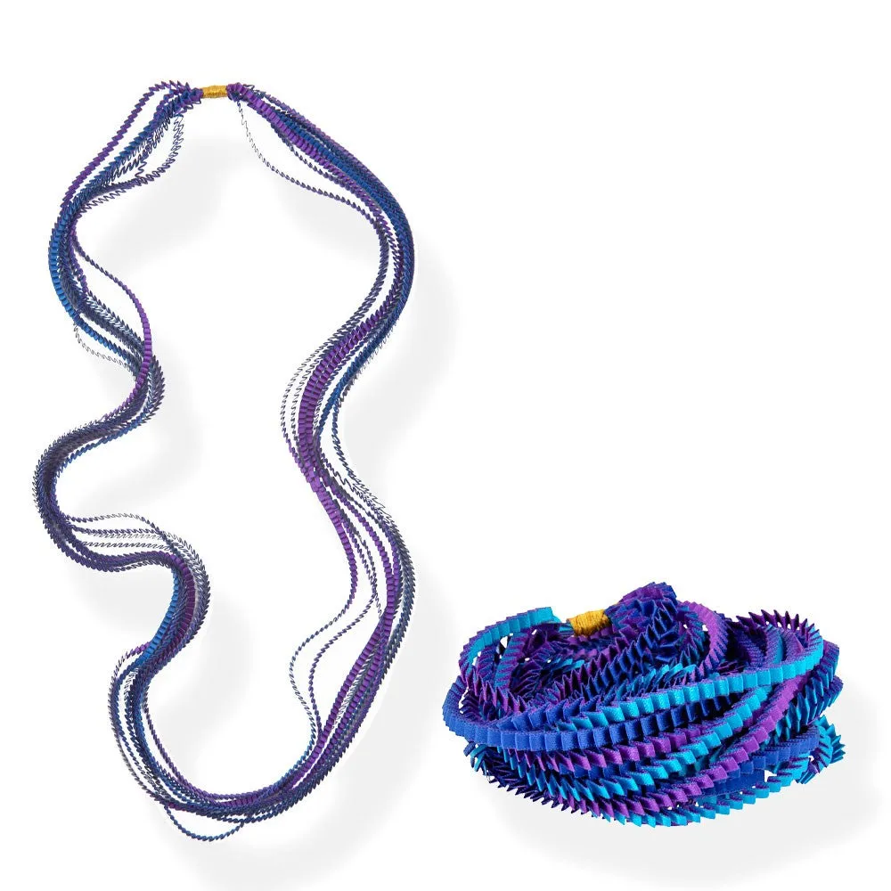 Satin Pleated Necklace Essilp Purple Blue KL 21