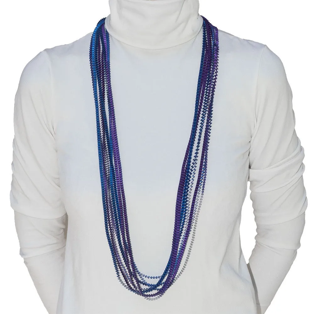 Satin Pleated Necklace Essilp Purple Blue KL 21