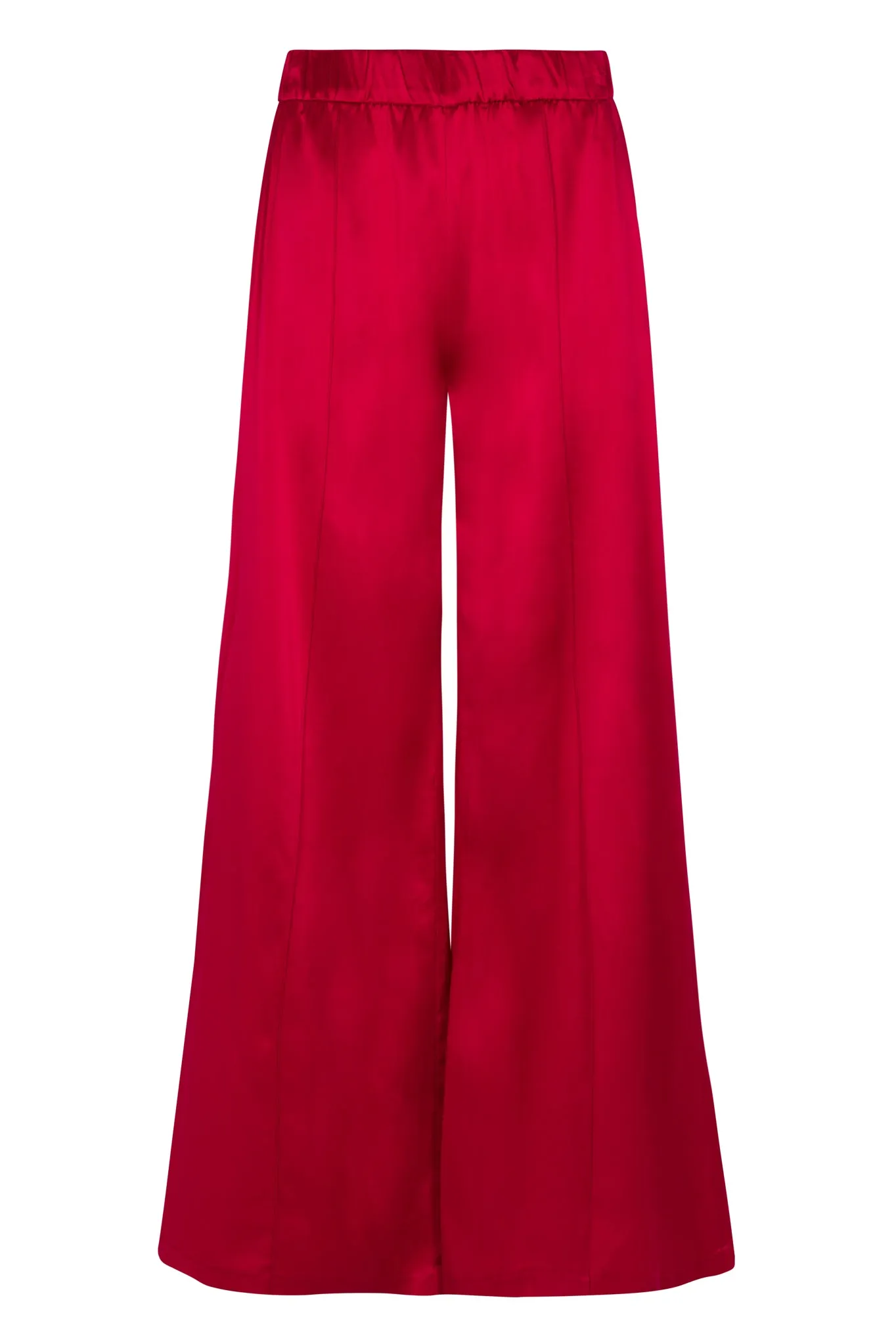 Scarlet Silk Wide Leg Pintuck Pants