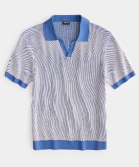 Seaside Stripe Montauk Polo in Rainstorm