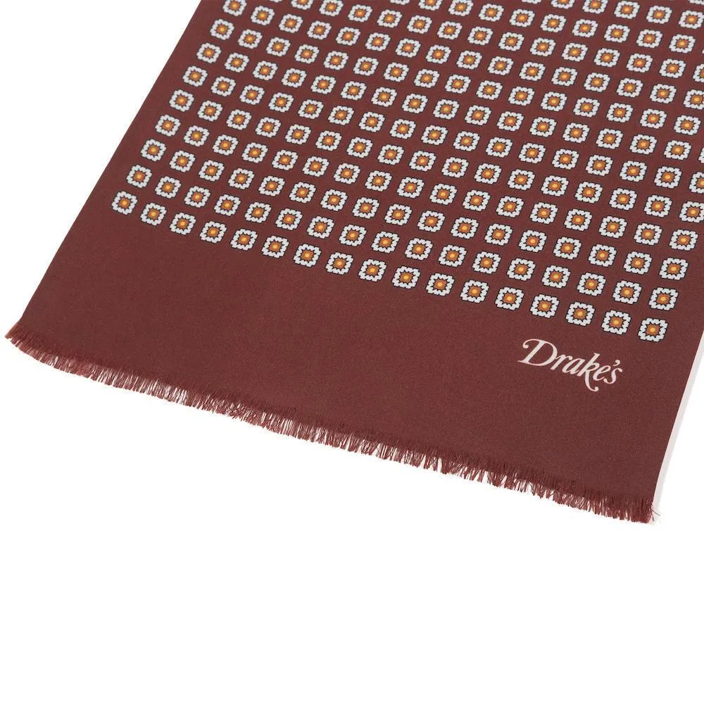 Silk Print Medallion Tubular Scarf