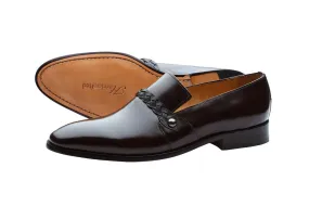 SLIP ON WITH PLEATED SADDLE – BRUSH OFF BURGUNDY