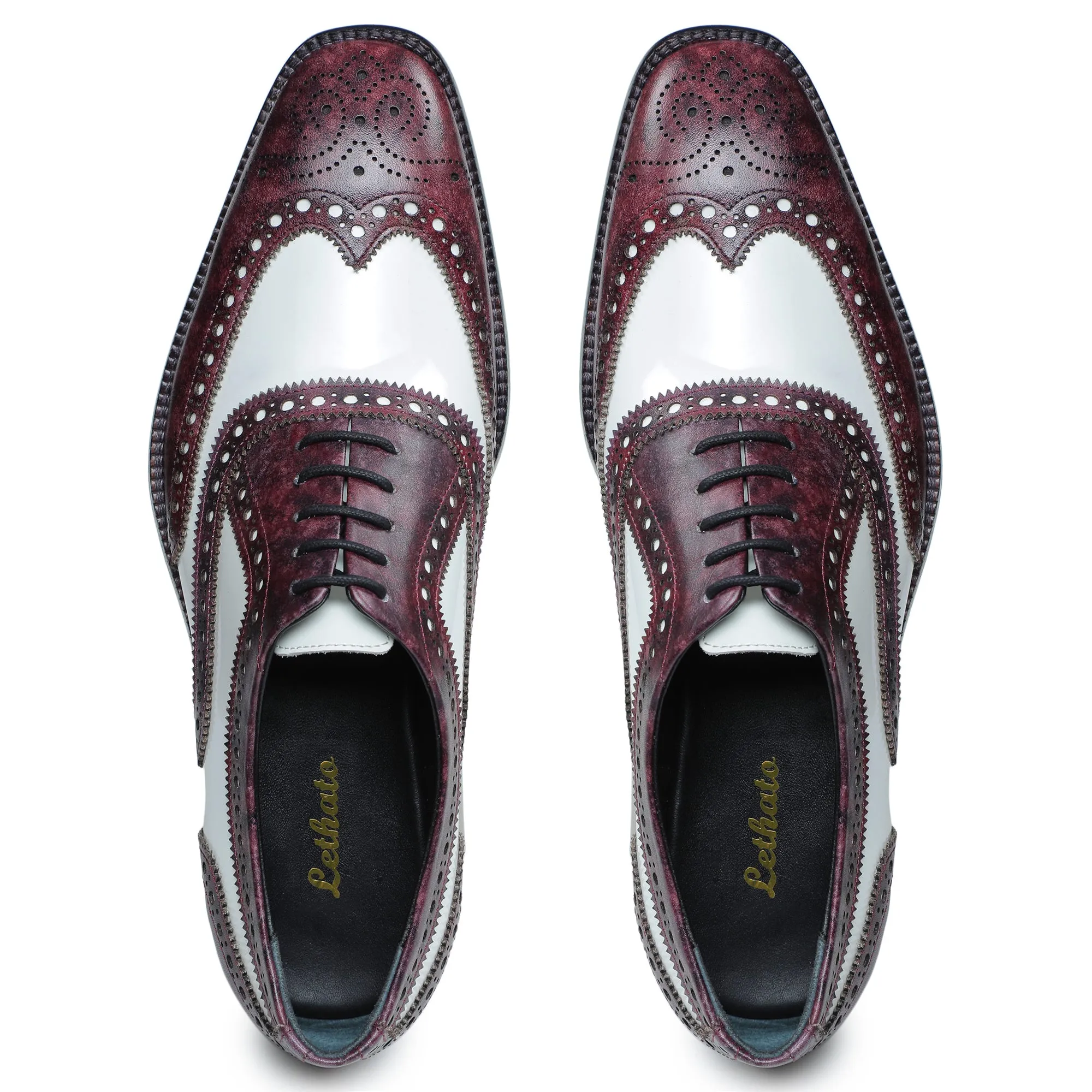 Spectator Wingtip Oxford - Purple & White