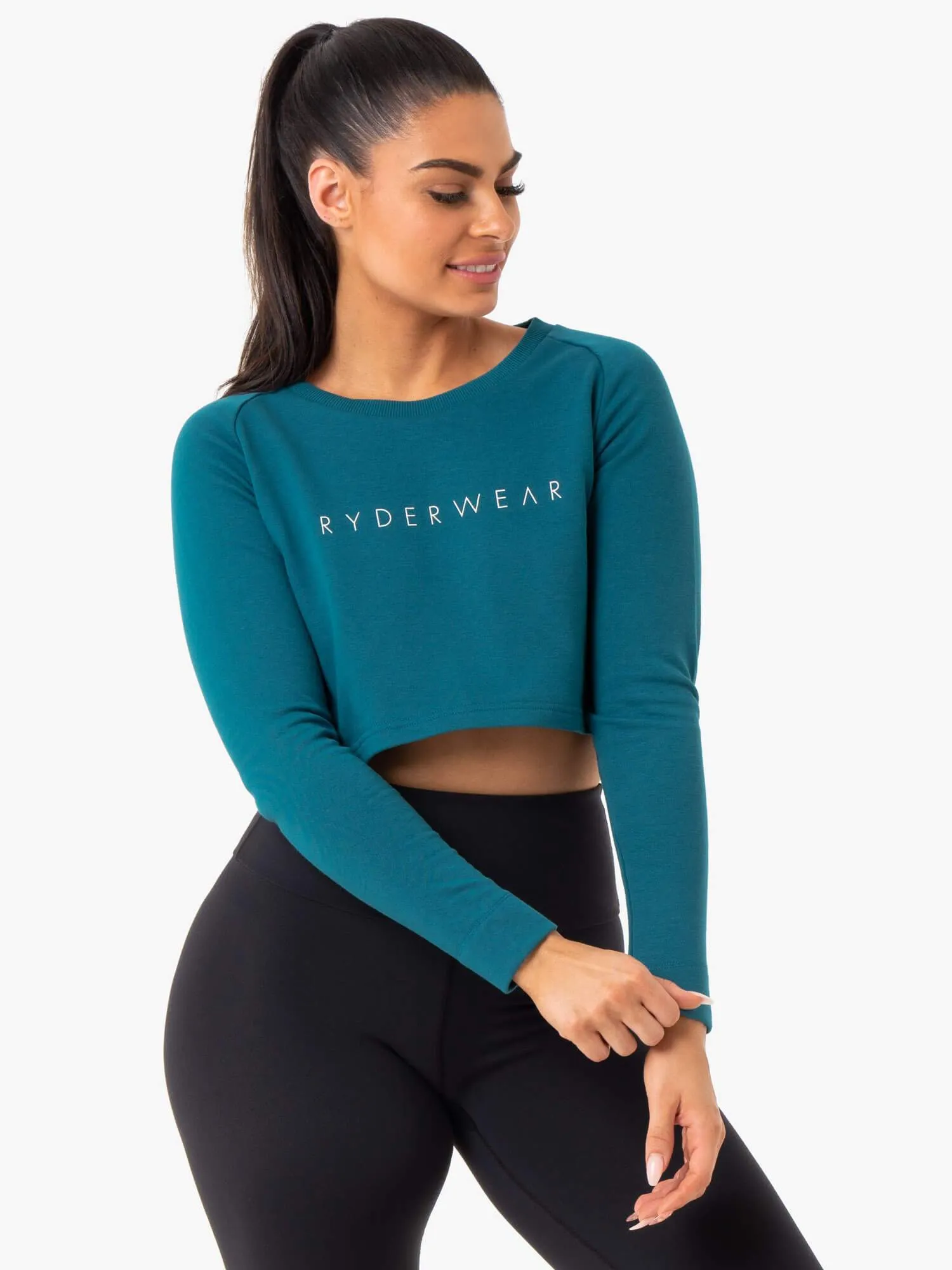 Staples Cropped Sweater - Emerald