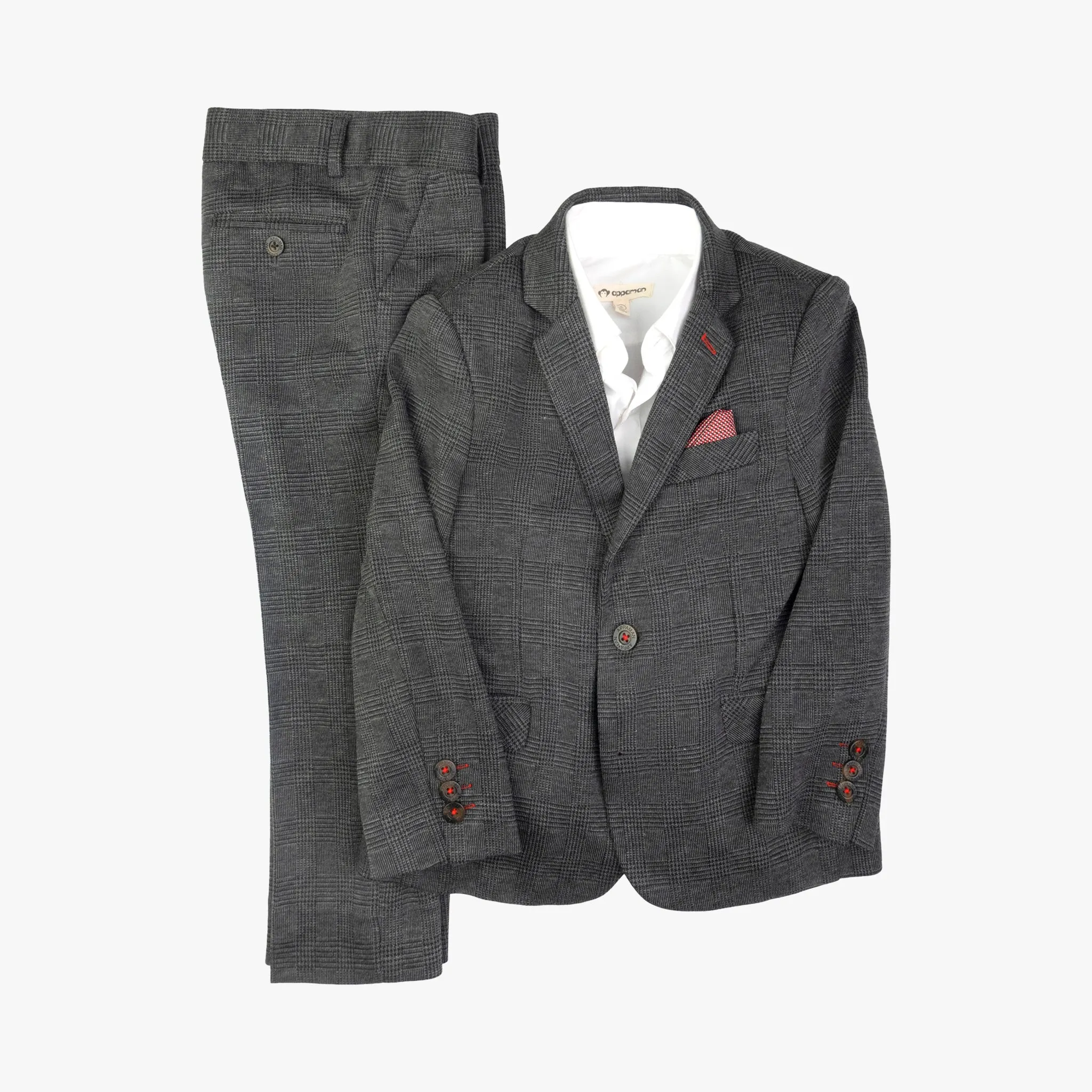 Stretchy Mod Suit | Grey Glen Plaid