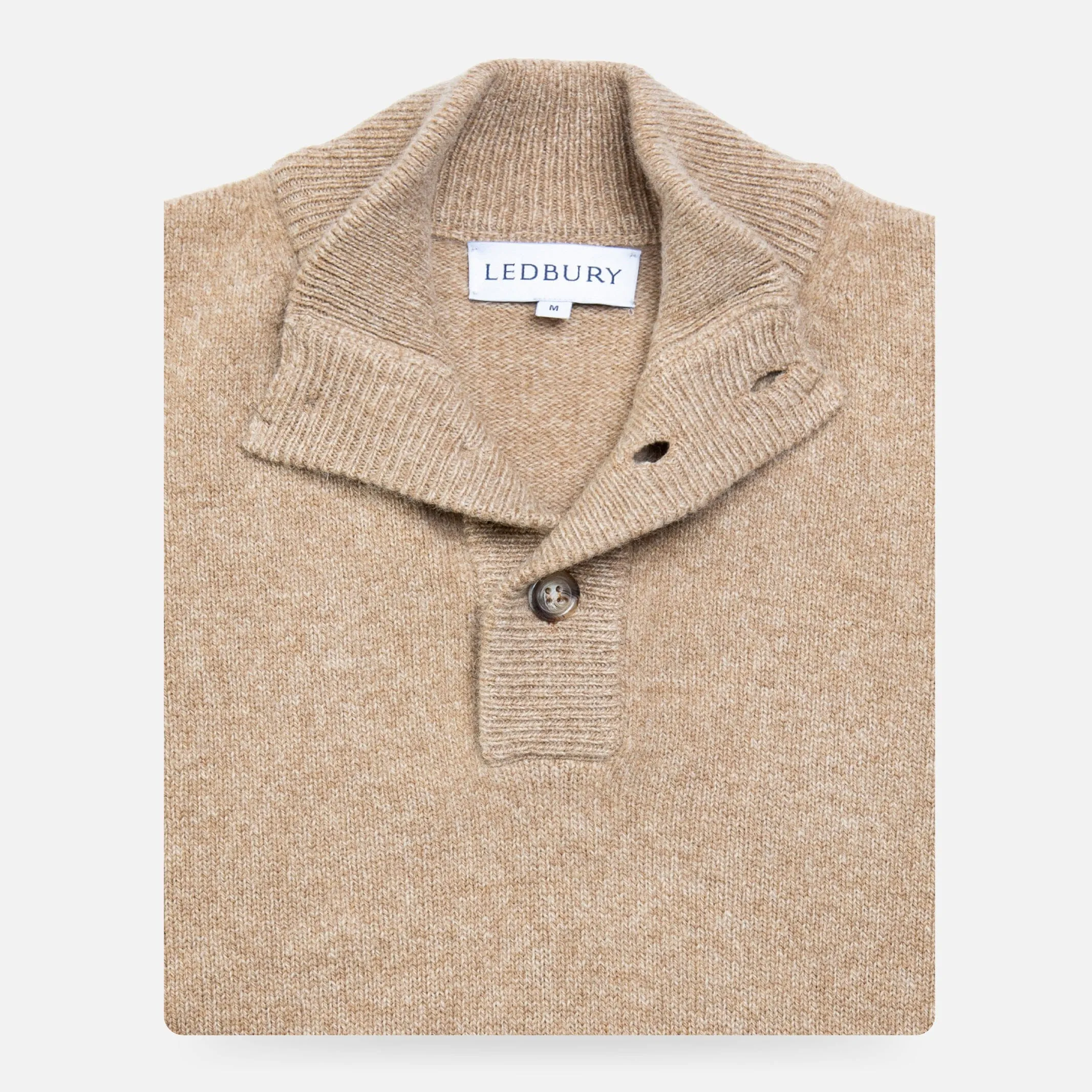 The Camel Heather Brewer Mock Neck Sweater