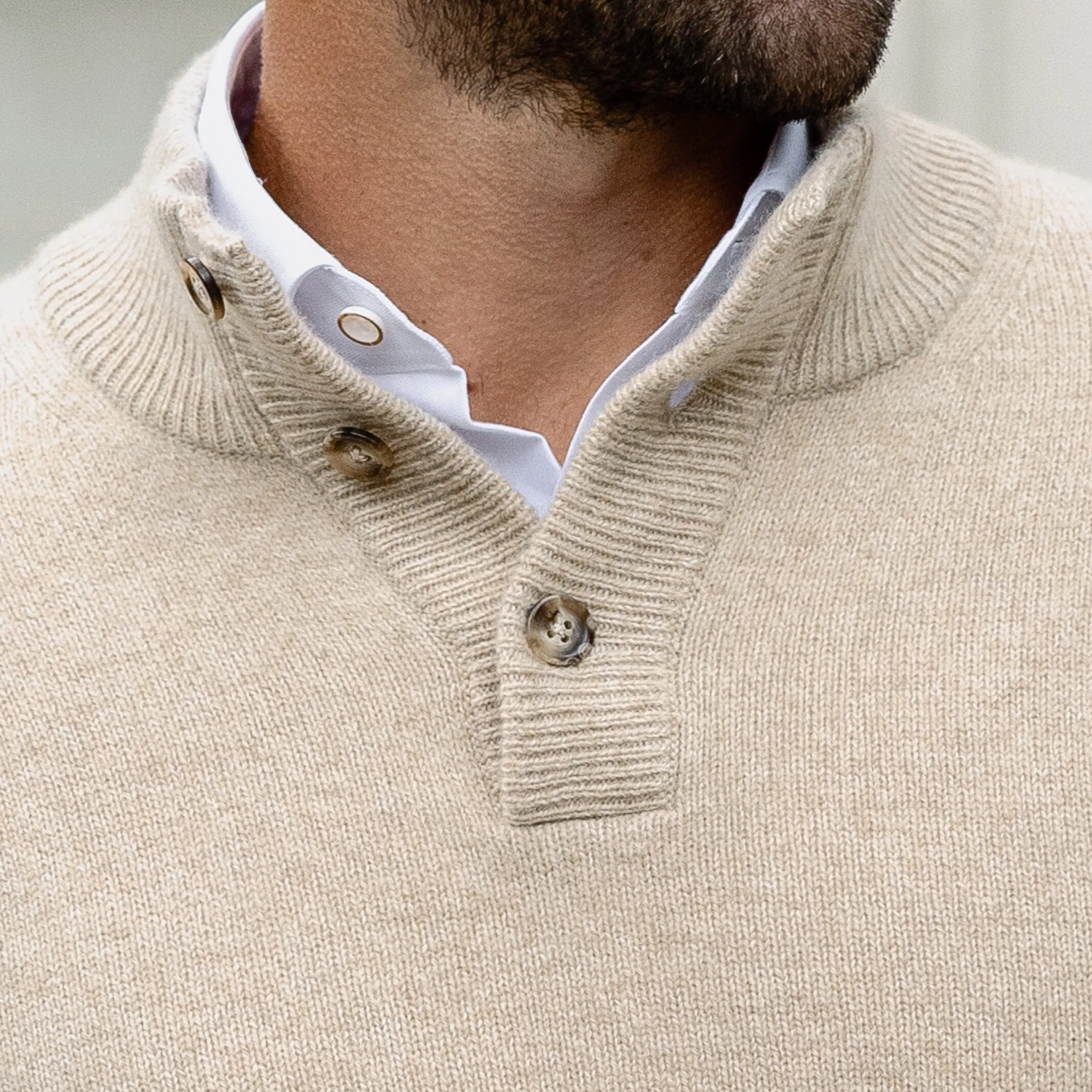 The Camel Heather Brewer Mock Neck Sweater