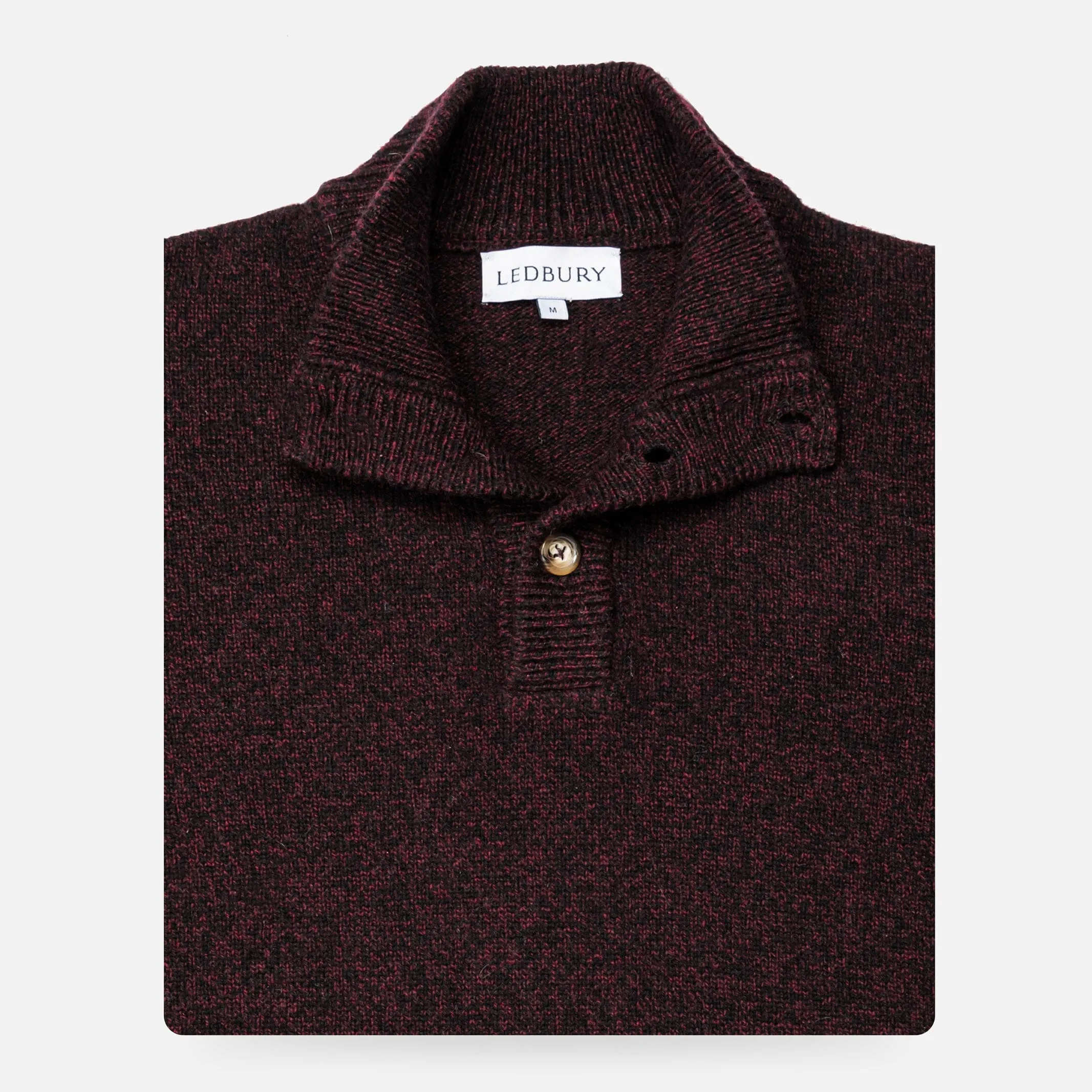 The Dark Burgundy Brewer Mock Neck Sweater