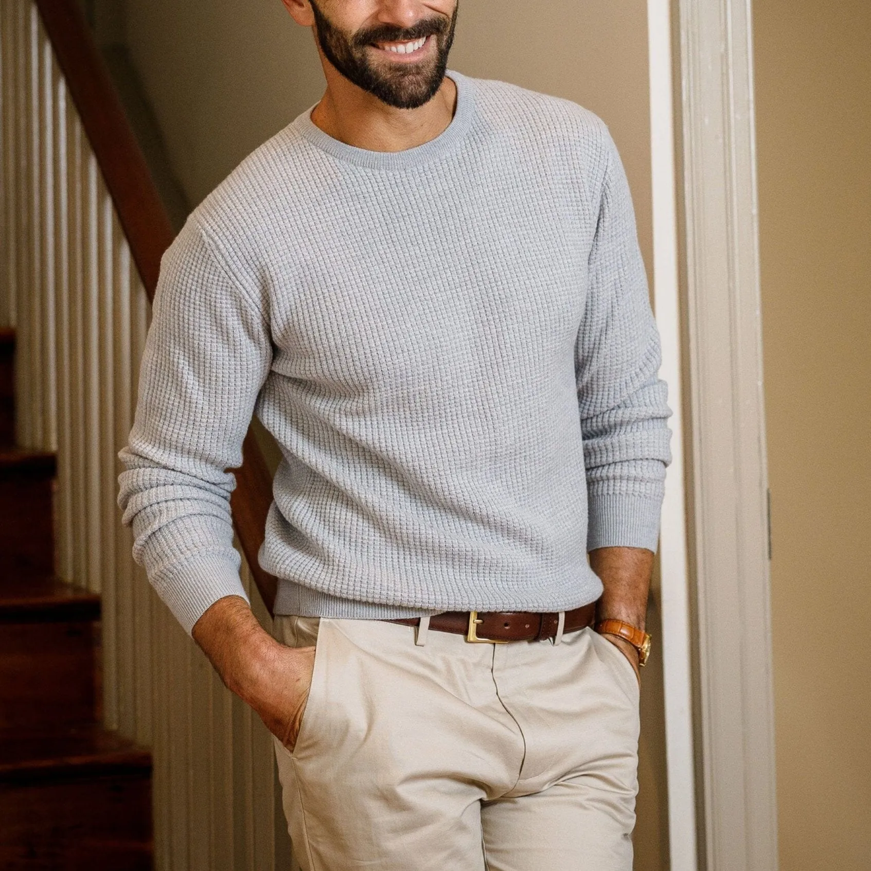 The Light Grey Heather Walden Thermal Crew Sweater