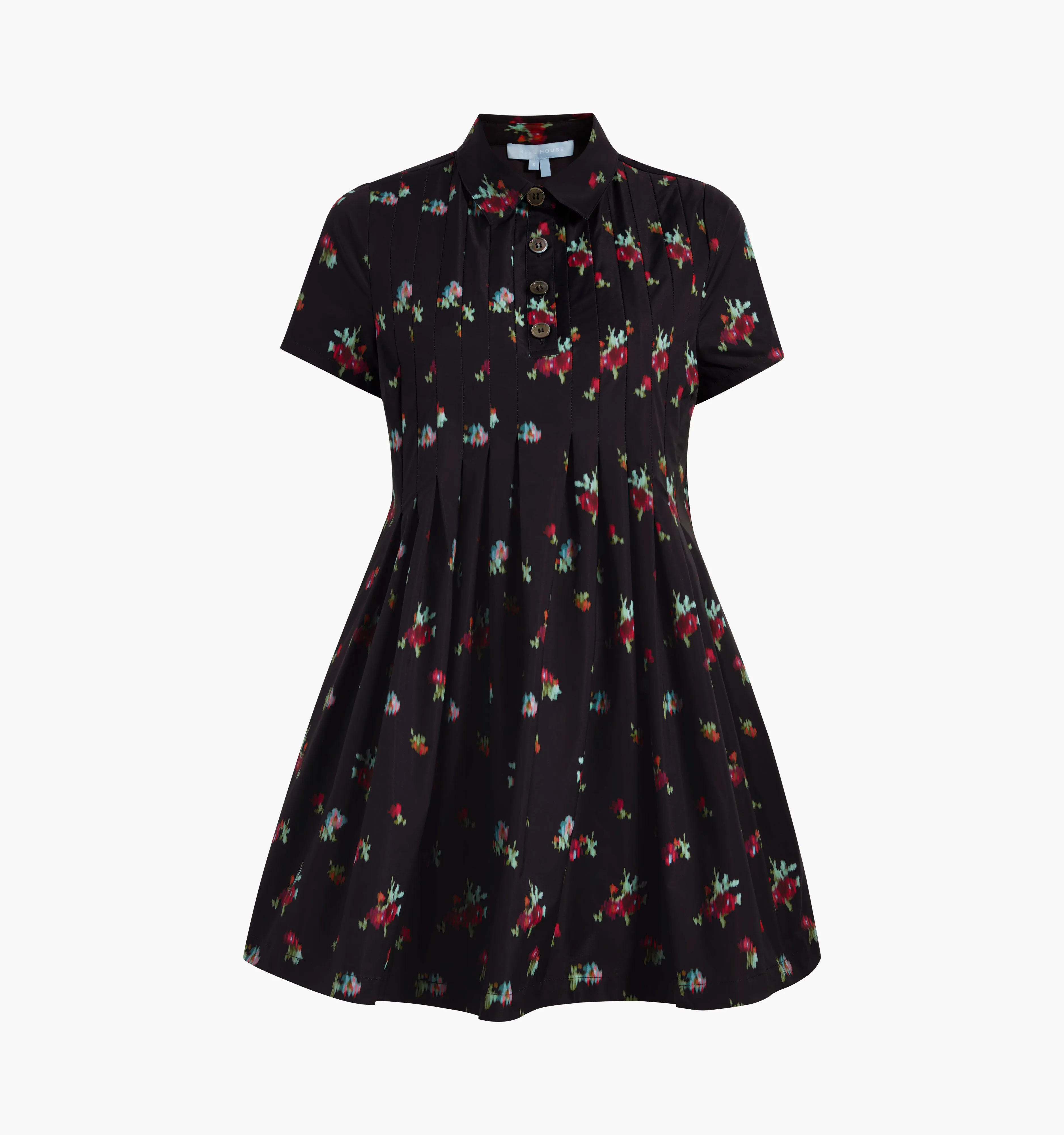 The Rosalind Dress - Black Ikat Floral Taffeta