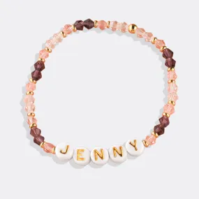 Tiny Crystals Beaded Name Bracelet | Purple Reign