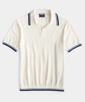 Tipped Boucle Montauk Polo in Bisque