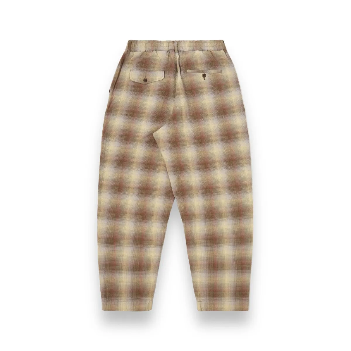 Universal Works Pleated Track Pant Check Pt Seersucker 30533 olive