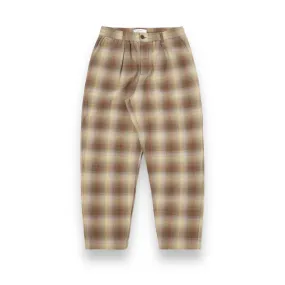 Universal Works Pleated Track Pant Check Pt Seersucker 30533 olive