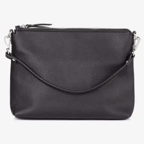 Vegan Leather Everyday Crossbody Bag - Black