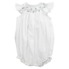 White w/ Rosebuds- Bishop Romper