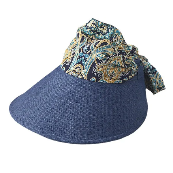 Women Summer Wide Brim Sun Bucket Hat Foldable Anti-UV Gardening Visor Cap