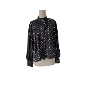 ZARA Black & White Polka Dot Pleated Blouse | Pre loved |