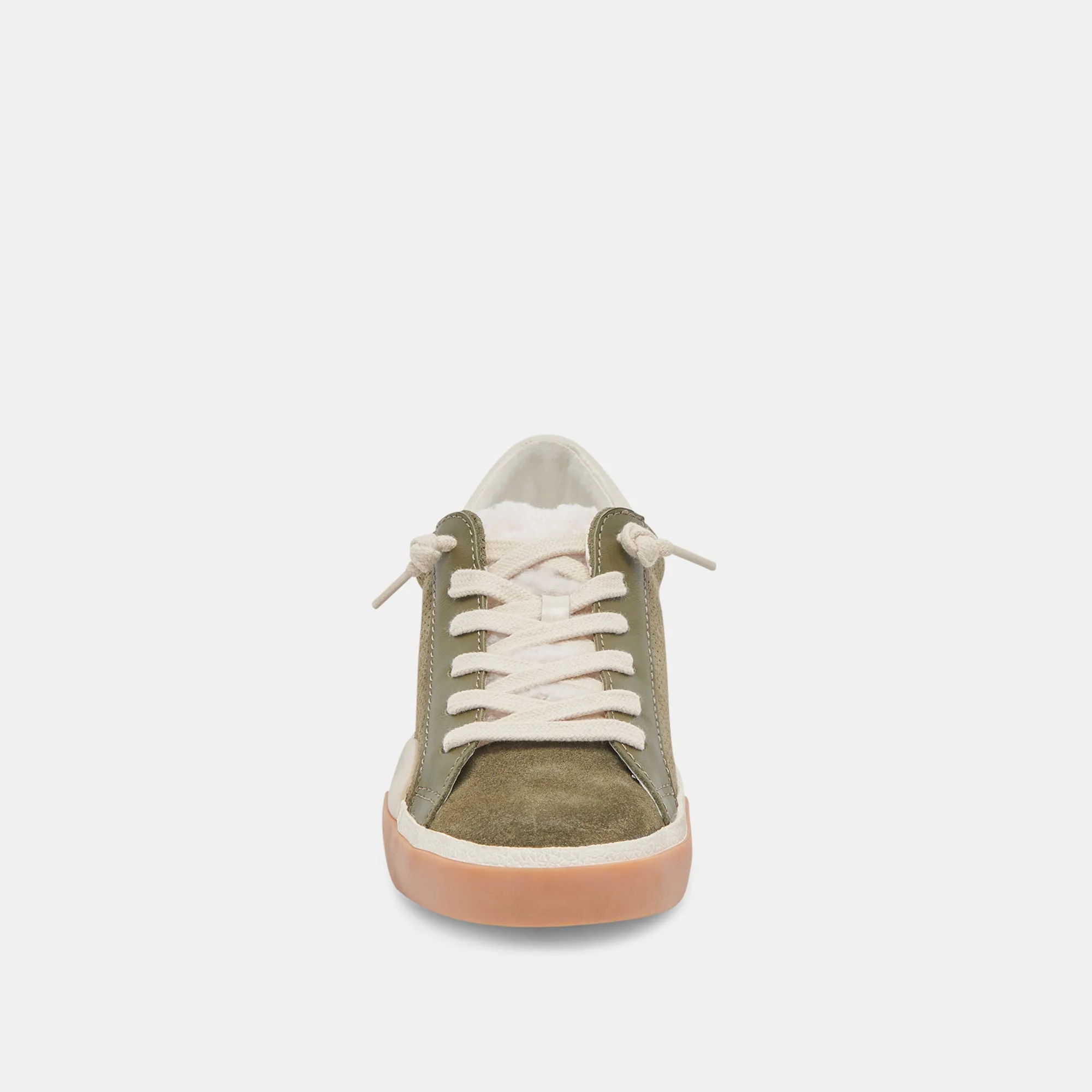 ZINA PLUSH SNEAKERS MOSS PERFORATED SUEDE